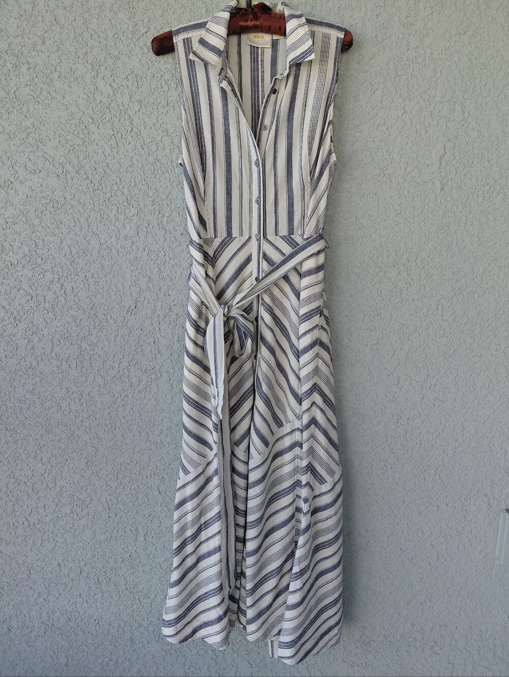 Maeve Anthropologie Coastal Stripe Maxi Shirtdress - Picture 2 of 11